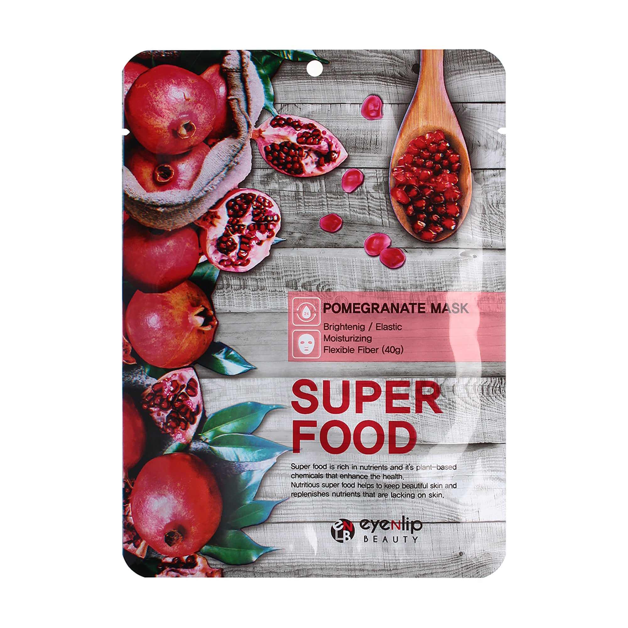 Тканинна маска для обличчя Eyenlip Super Food Pomergranate Mask Гранат, 23 мл