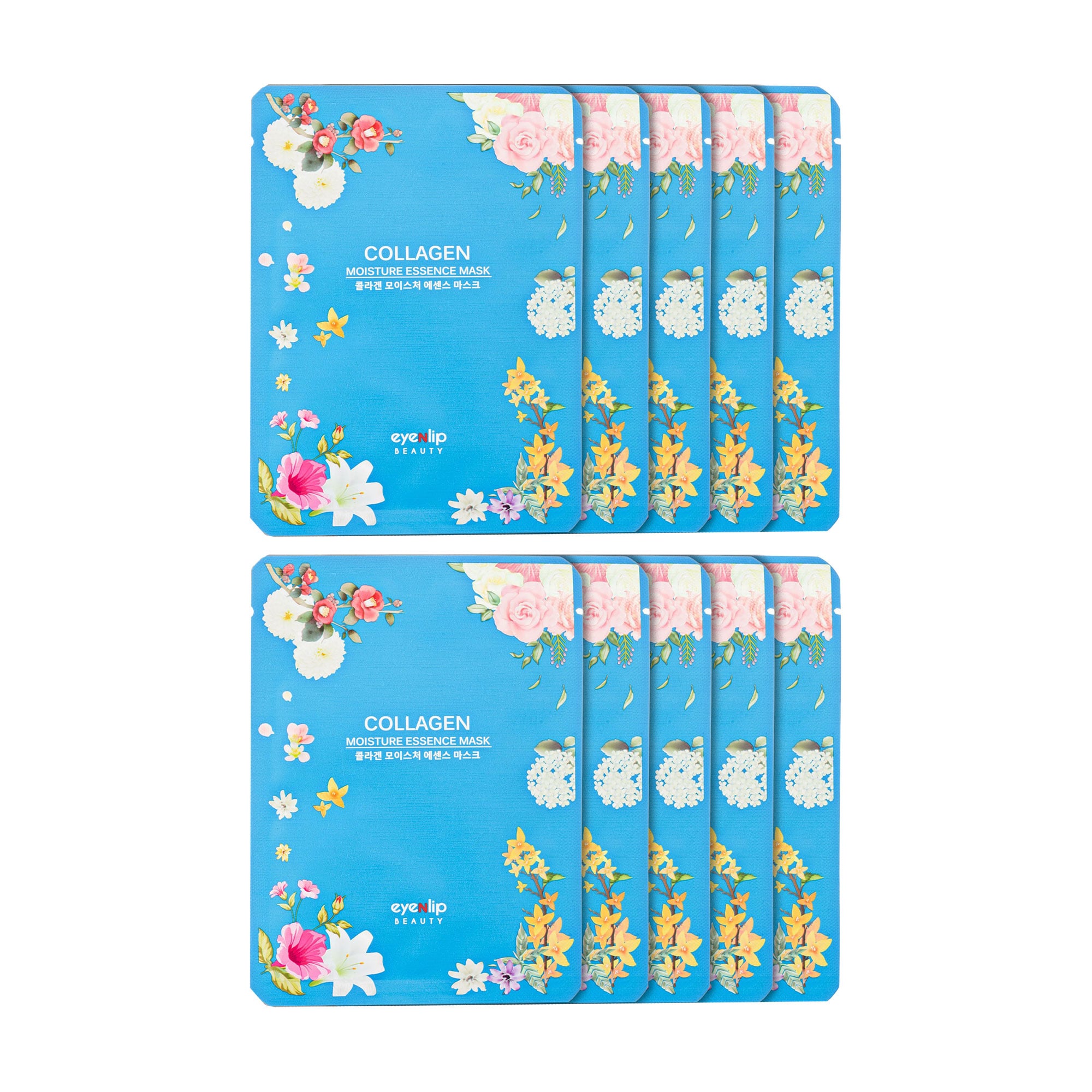 Зволожувальна тканинна маска для обличчя Eyenlip Moisture Essence Mask Collagen з колагеном, 10*25 мл