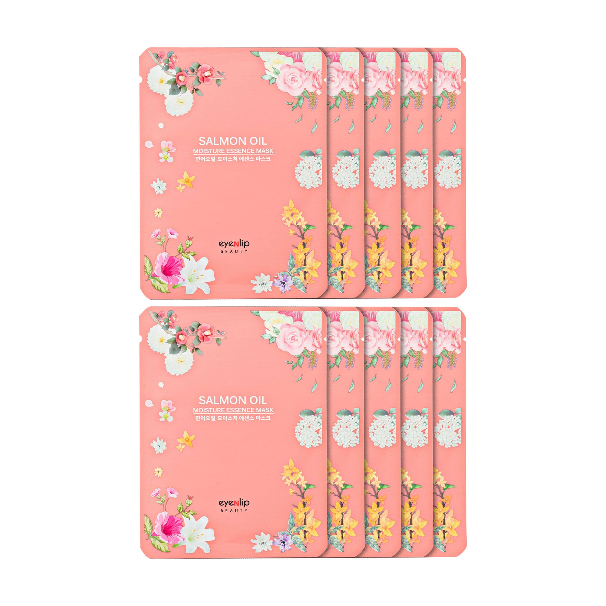 Зволожувальна тканинна маска для обличчя Eyenlip Moisture Essence Mask Salmon Oil, 10*25 мл